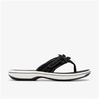 Clarks Womens Brinkley Opal Black Flip Flops,Flat Sandals Synthetic Casual