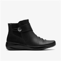 Clarks Womens Kaetlyn Sara Black Leather Ankle Boots Leather Casual