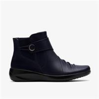 Clarks Womens Kaetlyn Sara Navy Leather Ankle Boots Leather Casual