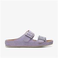 Clarks Womens Brookleigh Sun Lilac Suede Sliders,Flat Sandals,Slip Ons Suede