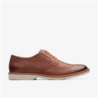 Clarks Mens Atticus LT Limit Dark Tan Leather Lace Up,Brogues Leather Casual