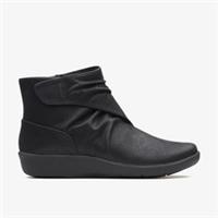 Clarks Womens Sillian Tana Black Synthetic Ankle Boots Textile Casual