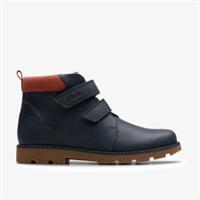Clarks Boys Heath Strap Older Navy Riptape,Ankle Boots Leather Casual