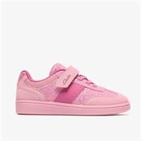 Clarks Girls Cypress Step Kid Pink Sparkle Trainers Synthetic Casual