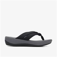 Clarks Womens Arla Kaylie 2 Black Flip Flops,Flatforms Textile Casual