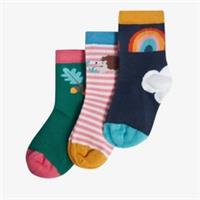 Clarks Girls Little Socks 0-6 months 3 Pack Wild Wood Socks Textile