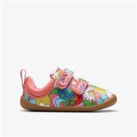 Clarks Girls Roamer Magic Toddler Pink Print Synthetic Riptape,Pre Walker