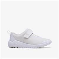 Clarks Girls Aeon Pace Kid White Riptape,Trainers Textile Sports