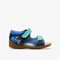 Clarks Boys Zora Star Toddler Navy Riptape Leather Casual