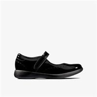 Clarks Girls Etch Craft Toddler Black Patent School Shoes,Mary Jane Patent