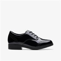 Clarks Girls Sami Walk Kid Black Patent School Shoes,Brogues Patent School