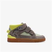 Clarks Boys Oslo Play Kid Grey/Green Lace Up,High Tops,Ankle Boots Leather