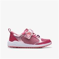 Clarks Girls Aquatic Brill Kid Pink Combination Trainers Leather Sports