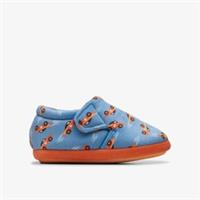 Clarks Boys Fluffy Snug Toddler Pale Blue Slippers Textile Casual