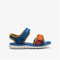 Clarks Boys Surfing Tide Toddler Blue Riptape,Flat Sandals Textile Casual