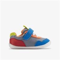 Clarks Boys Roamer Solo Toddler Grey Combination Riptape,Pre Walker Textile