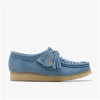 Clarks Womens Wallabee Weave Powder Blue Suede Lace Up,Wallabee Suede Casual