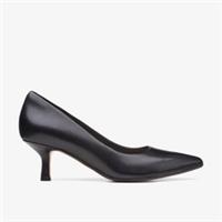 Clarks Womens Violet55 Rae Black Leather Heels,Court Shoes Leather Smart