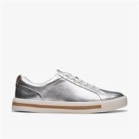 Clarks Womens Un Maui Lace Metallic Trainers Leather Sports