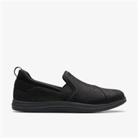 Clarks Womens Brinkley Dawn Black Slip Ons Textile Casual