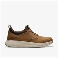 Clarks Mens Motion Trek EZ Dark Tan Leather Trainers Leather Casual
