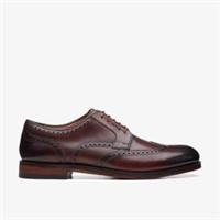 Clarks Mens Craftdean Wing Dark Tan Leather Brogues Leather Smart