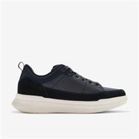 Clarks Mens Burford Lace Navy Trainers Synthetic Casual