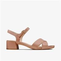 Clarks Womens Sheer 35 Strap Praline Leather Heeled Sandals Leather Smart