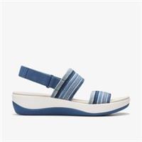 Clarks Womens Arla Stroll Blue Combination Flatforms Textile Casual