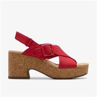Clarks Womens Nerisa West Cherry Nubuck Wedges Nubuck Casual
