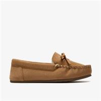 Clarks Womens Ellora Cosy Tan Slippers Textile Casual