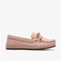 Clarks Womens Ellora Cosy Light Pink Slippers Textile Casual