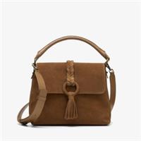 Clarks Womens Casual Mid 2 Walnut Suede Shoulder Bag Leather Casual