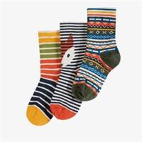 Clarks Kids Unisex,Girls,Boys Rock My Socks 3 Pack Infant Size 3-5 Wood FairIsle