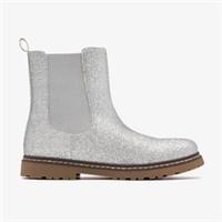 Clarks Girls Adelaide Fly Kid Silver Metallic Chelsea Boots,Ankle Boots