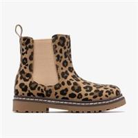 Clarks Girls Adelaide Fly Toddler Leopard Print Chelsea Boots,Ankle Boots