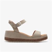 Clarks Womens Kassanda Lily Stone Nubuck Wedges Nubuck Casual