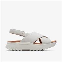 Clarks Womens Dash Lite Wish Off White Combination Flat Sandals Leather Sports