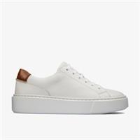 Clarks Womens Hero Lite Lace White Leather Trainers Leather Sports