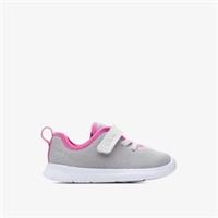 Clarks Girls Ath Weave Toddler Light Grey Trainers Textile Sports