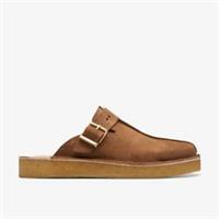 Clarks Mens Trek Mule Caramel Suede Mules Suede Casual