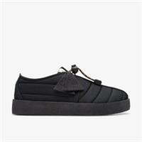 Clarks Mens Trek Cup Black Quilted Lace Up Textile Casual