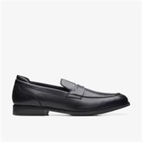 Clarks Mens Bradish Ease Black Leather Slip Ons,Loafers Leather Smart