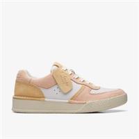Clarks Womens Craft Cup Court Pale Peach Trainers Suede Sports