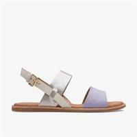 Clarks Womens Karsea Strap Lilac Combination Flat Sandals Leather Casual