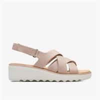 Clarks Womens Jillian Spring Sand Leather Wedges Leather Casual