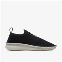 Clarks Womens Clarks Origin2 Black Knit Trainers Textile Sports