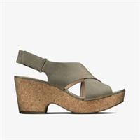 Clarks Womens Maritsa Lara Sage Nubuck Wedges Nubuck Casual