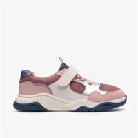 Clarks Girls Feather Hero Kid Pink Combination Synthetic Riptape,Trainers