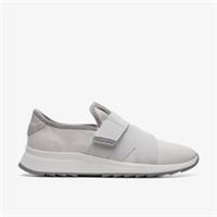 Clarks Womens Dash Lite Strap Light Grey Combination Trainers Suede Sports